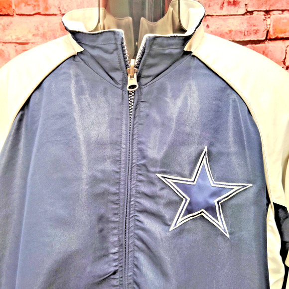 Dallas Cowboys Reversible Coat Mens Large Navy White NFL Football Sports - Picture 4 of 12